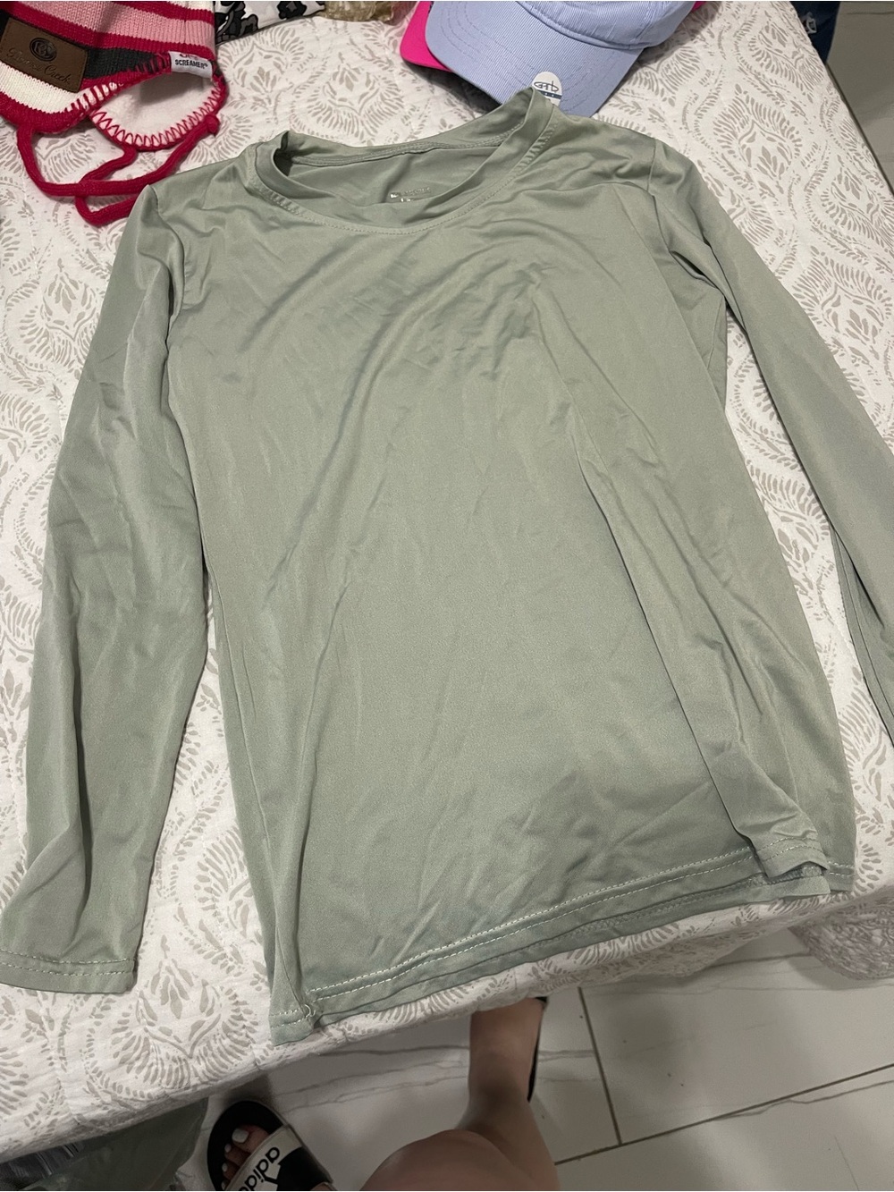 Men's Long Sleeve Crew Tee in Sage Green